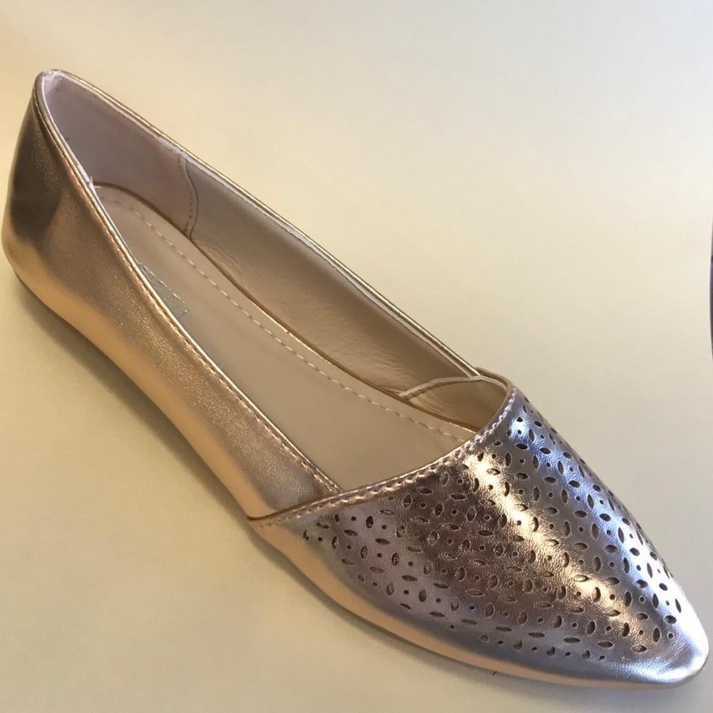 Pointy Toe Flats (Rose Gold)